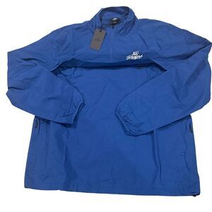 100 Thieves Mens Quarter Zip Windbreaker Pullover Jacket Blue Large‎ NWT